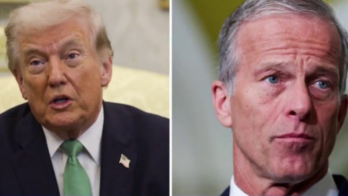 WASHINGTON — On Sunday, Senate Majority Leader John Thune, R-S.D., discussed an off-ramp with President Donald Trump to reopen TSA and end the long lines and delays at airports.
It would fund all of the Department of Homeland Security except for ICE, which Democrats have refused to support without new limitations on immigration enforcement operations, two sources with knowledge of the conversation told NBC News.
White House aides initially conveyed the idea to Trump and, after that briefing, Thune spoke with the president, the two sources said. Thune discussed the idea with Republicans on Capitol Hill, one of the sources said. The second source said it’s seen by numerous Republicans as a viable path to break the logjam.
ICE would be funded separately by Republicans in a party-line “reconciliation” bill that can pass without the need for any Democratic support later in the year.
The Department of Homeland Security has been shut down for more than a month, and while key operations, such as TSA and the Federal Emergency Management Agency, are still operating, many of those employees are working without pay. As NBC News reported this weekend, more than 400 TSA officers have quit since the shutdown began. Immigration and Customs Enforcement is also shut down, but its employees are being paid through Trump’s big beautiful bill passed last year.
Republicans believe that the off-ramp Trump and Thune discussed would win support from Democrats, who have offered to fund noncontroversial parts of the Department of Homeland Security on the Senate floor while the two parties continue to negotiate on immigration.
But Trump rejected it — as he made clear in a Truth Social post Sunday night.
“I don’t think we should make any deal with the Crazy, Country Destroying, Radical Left Democrats unless, and until, they Vote with Republicans to pass ‘THE SAVE AMERICA ACT,’” Trump wrote, while instead calling on Republicans to “Kill the Filibuster, and stay in D.C. for Easter, if necessary.”
Trump’s first two ideas aren’t viable. Democrats are determined to sink the SAVE America Act, which doesn’t have enough support to pass. And Republicans have made clear they lack the votes to nuke the filibuster. They may, however, cancel recess if there’s still no deal by the end of this week.
The conversation with Thune and Trump was first reported by Punchbowl News.
Speaking Monday in Memphis, Tennessee, the president doubled down on his demands to pair Homeland Security funding with the voting bill.
“You don’t have to take a fast vote. Don’t worry about Easter, going home. In fact, make this one for Jesus. OK, make this one for Jesus,” Trump said, adding: “The most important part of homeland security is voter ID and proof of citizenship. Nobody can vote on Homeland Security without voter ID or proof of citizenship.”
Senate Minority Leader Chuck Schumer’s office said that Democrats will again seek unanimous consent to fund just the TSA on the Senate floor Monday, for the eighth time.
Republicans have so far rejected those stand-alone bills.
If Trump were to change his mind and accept the Thune-GOP idea, it carries benefits for both parties. For Republicans, they could avoid giving into Democratic demands, such as requiring immigration enforcement officers to remove their masks and requiring judicial warrants to conduct raids. For Democrats, they could keep their fingerprints off ICE funding, which has become toxic with their base since Homeland Security agents killed protesters Alex Pretti and Renee Good in Minneapolis.
“We can be out of this shutdown by the end of the week,” Sen. John Kennedy, R-La., said Sunday. “Here’s what we do. The Democrats are amenable to opening up everything at DHS but ICE. We should accept that. The very next day, we should file a budget resolution through reconciliation that funds ICE as we deem appropriate. We don’t need Democratic votes to do that.”
Democrats are also planning to seize on the Trump social media post to argue that he owns the shutdown and travel chaos.
Reconciliation bills are arduous, requiring near-unanimous support among Republicans, especially given the tiny House majority. There has been deep skepticism that the party could pull it off, even if it tried. But needing to fund an agency like ICE would raise the impetus to use that path.
Under the “big, beautiful bill” passed by Republicans last year, ICE received a cash infusion of about $75 billion for the next four years to help carry out Trump’s mass deportation program.
The path comes with another possible upside for the White House: Some Trump allies have proposed reconciliation to approve supplemental funding for Trump’s war in Iran. It’s not clear that could win enough Democratic support.